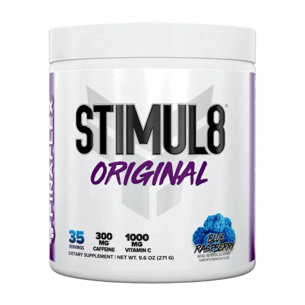 Finaflex STIMUL8 Original pre-workout tub, Blue Raspberry flavour, 35 servings