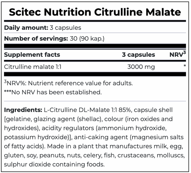 SCITEC NUTRITION CITRULLINE MALATE 90 CAPS