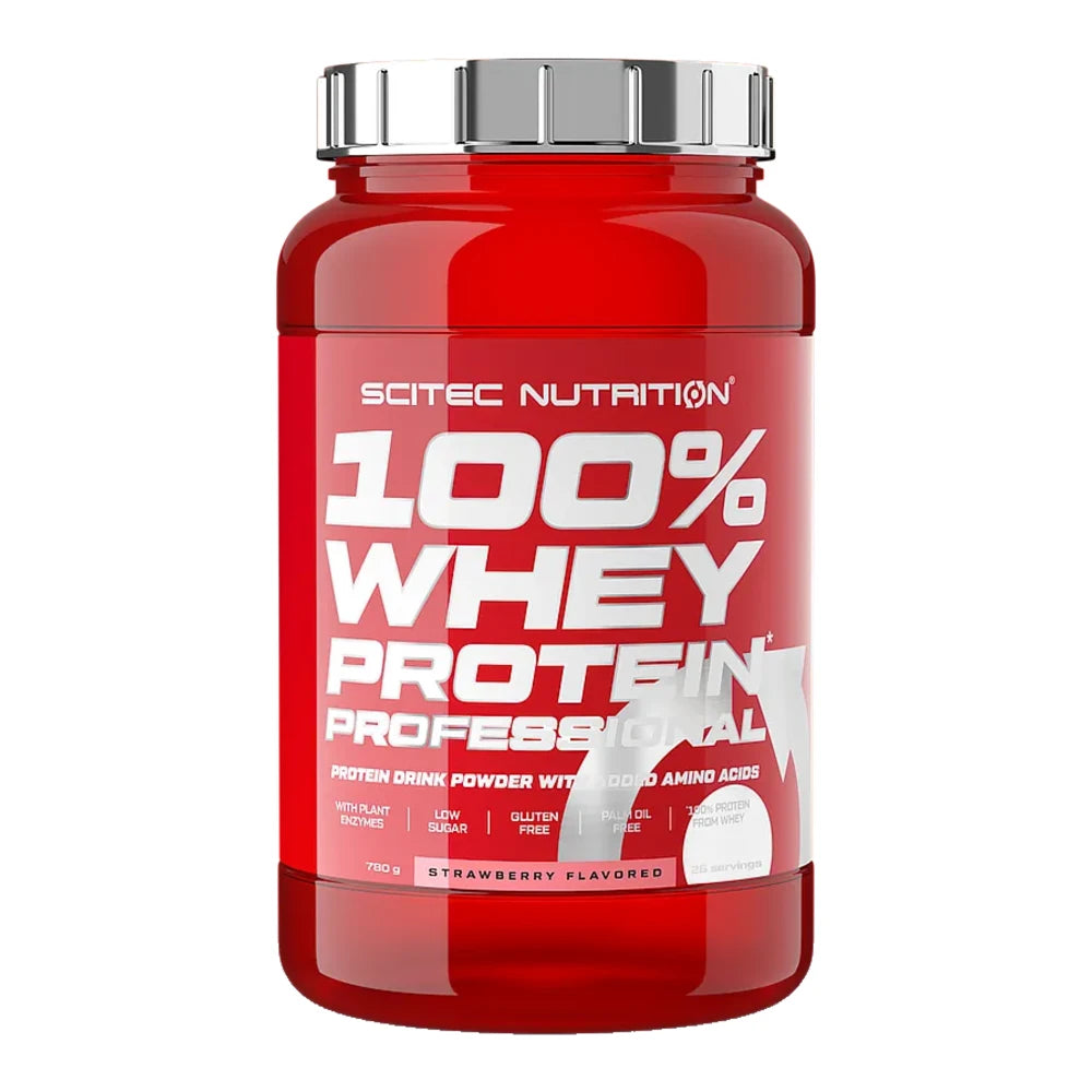 Scitec Nutrition 100% Whey Protein Professional 780g tub, front of pack on white background