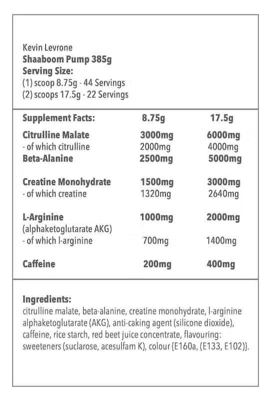 Levrone Signature Series Shaboom Pump 385g