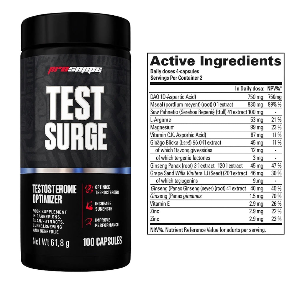 ProSupps Test Surge – Testosterone Booster for Muscle Growth, Strength & Recovery – 60 Capsules