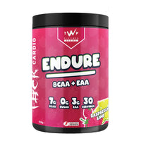 TWP Nutrition Endure BCAA + EAA 510g tub, Raspberry Lime, front of pack on white background