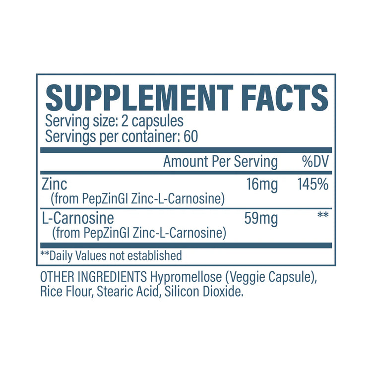 Revive Zinc Carnosine 120 vegetarian capsules, alternative view